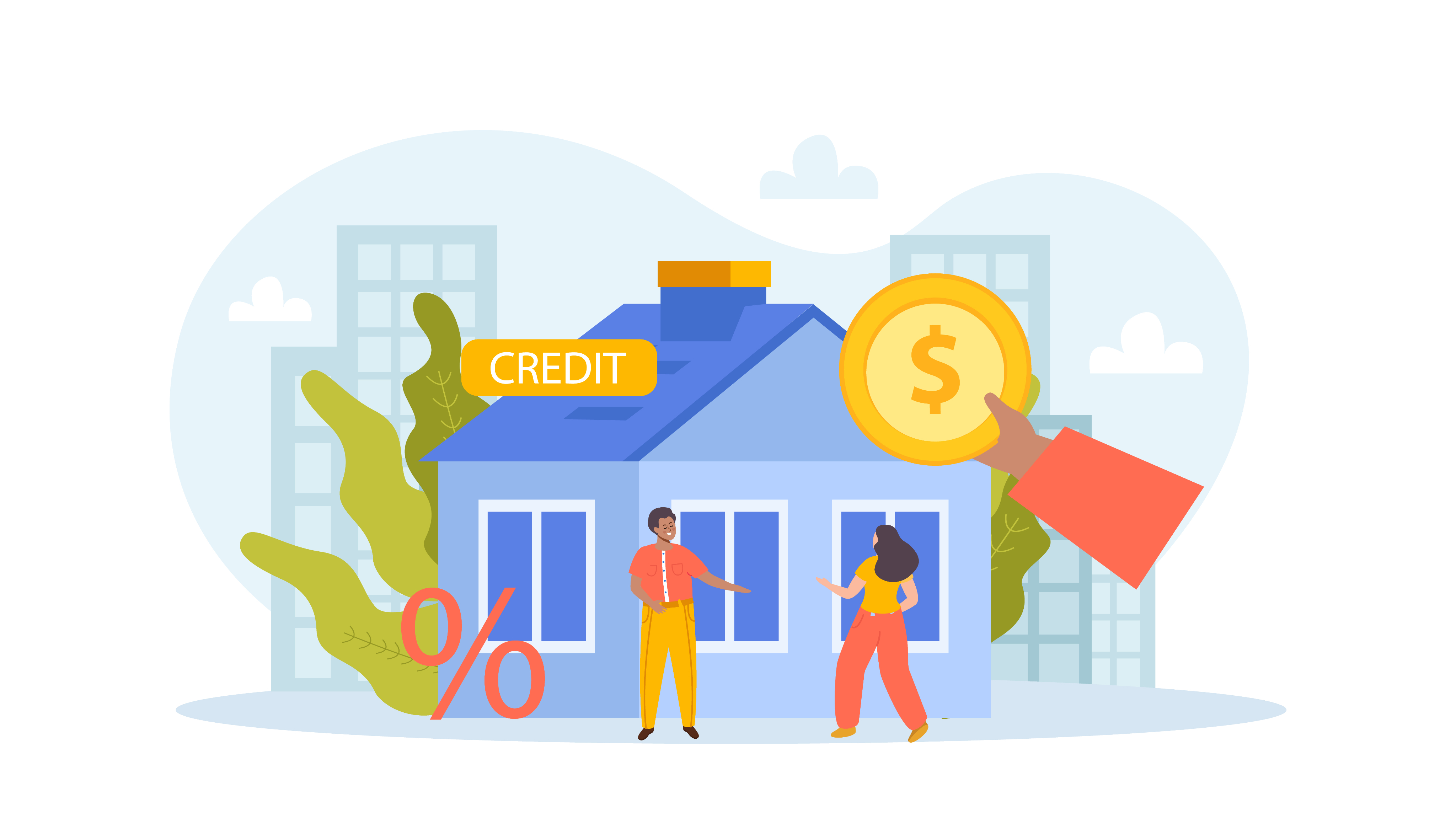Ilustración de evaluación crediticia hipotecaria